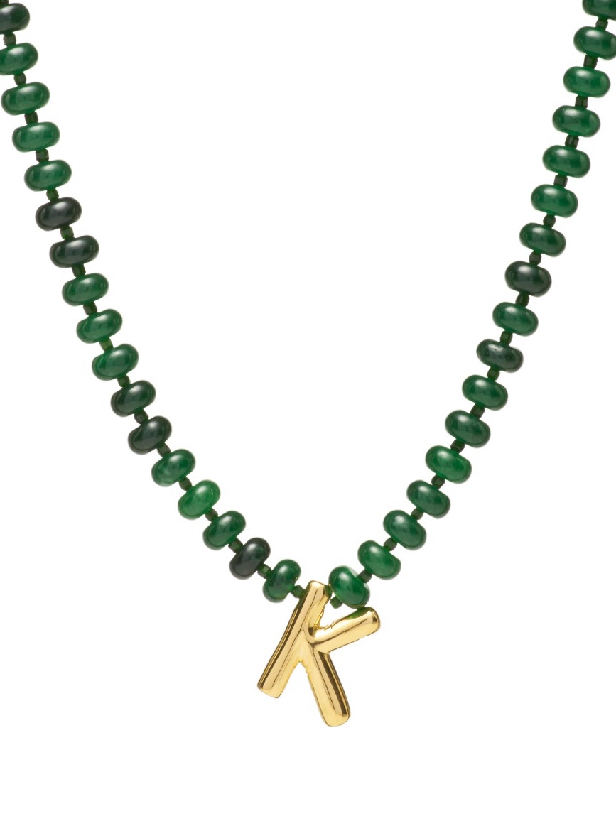 Mayamar Jade Initial “K” Necklace